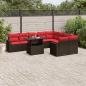 Preview: ARDEBO.de - 10-teiliges Gartensofa-Set mit Kissen, braun, Polyrattan