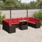 Preview: ARDEBO.de - 11-teiliges Gartensofa-Set mit Kissen, braun, Polyrattan