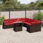Preview: ARDEBO.de - 11-teiliges Gartensofa-Set mit Kissen, braun, Polyrattan