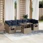 Preview: ARDEBO.de - 8-teiliges Gartensofa-Set mit Kissen, grau, Polyrattan