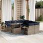 Preview: ARDEBO.de - 9-teiliges Gartensofa-Set mit Kissen, grau, Polyrattan