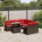Preview: ARDEBO.de - 9-teiliges Gartensofa-Set mit Kissen, braun, Polyrattan