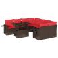 Preview: 9-teiliges Gartensofa-Set mit Kissen, braun, Polyrattan
