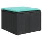 Preview: 6-teiliges Gartensofa-Set mit Kissen, schwarzes Polyrattan