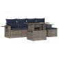 Preview: 6-teiliges Gartensofa-Set mit Kissen, grau, Polyrattan
