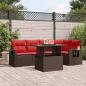 Preview: ARDEBO.de - 6-teiliges Gartensofa-Set mit Kissen, braun, Polyrattan