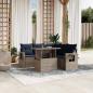 Preview: ARDEBO.de - 6-teiliges Gartensofa-Set mit Kissen, grau, Polyrattan
