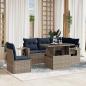 Preview: ARDEBO.de - 6-teiliges Gartensofa-Set mit Kissen, grau, Polyrattan