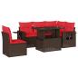 Preview: 6-teiliges Gartensofa-Set mit Kissen, braun, Polyrattan