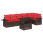 Preview: 7-teiliges Gartensofa-Set mit Kissen, braun, Polyrattan