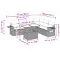 Preview: 7-teiliges Gartensofa-Set mit Kissen, schwarzes Polyrattan
