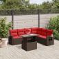 Preview: ARDEBO.de - 7-teiliges Gartensofa-Set mit Kissen, braun, Polyrattan