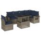 Preview: 7-teiliges Gartensofa-Set mit Kissen, grau, Polyrattan