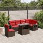 Preview: ARDEBO.de - 7-teiliges Gartensofa-Set mit Kissen, braun, Polyrattan
