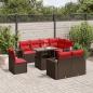 Preview: ARDEBO.de - 9-teiliges Gartensofa-Set mit Kissen, braun, Polyrattan