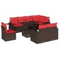 Preview: 9-teiliges Gartensofa-Set mit Kissen, braun, Polyrattan