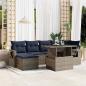 Preview: ARDEBO.de - 7-teiliges Gartensofa-Set mit Kissen, grau, Polyrattan