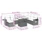 Preview: ARDEBO.de - 9-teiliges Gartensofa-Set mit Kissen, grau, Polyrattan