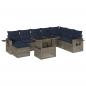 Preview: 9-teiliges Gartensofa-Set mit Kissen, grau, Polyrattan
