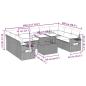 Preview: 10-teiliges Gartensofa-Set mit Kissen, schwarzes Polyrattan