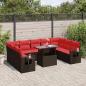 Preview: ARDEBO.de - 10-teiliges Gartensofa-Set mit Kissen, braun, Polyrattan