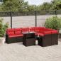 Preview: ARDEBO.de - 10-teiliges Gartensofa-Set mit Kissen, braun, Polyrattan
