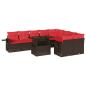 Preview: 10-teiliges Gartensofa-Set mit Kissen, braun, Polyrattan