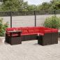 Preview: ARDEBO.de - 10-teiliges Gartensofa-Set mit Kissen, braun, Polyrattan