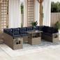 Preview: ARDEBO.de - 11-teiliges Gartensofa-Set mit Kissen, grau, Polyrattan