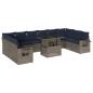 Preview: 11-teiliges Gartensofa-Set mit Kissen, grau, Polyrattan