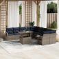 Preview: ARDEBO.de - 11-teiliges Gartensofa-Set mit Kissen, grau, Polyrattan