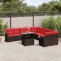 Preview: ARDEBO.de - 11-teiliges Gartensofa-Set mit Kissen, braun, Polyrattan