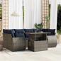 Preview: ARDEBO.de - 7-teiliges Gartensofa-Set mit Kissen, grau, Polyrattan