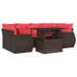 Preview: 7-teiliges Gartensofa-Set mit Kissen, braun, Polyrattan