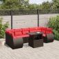 Preview: ARDEBO.de - 8-teiliges Gartensofa-Set mit Kissen, braun, Polyrattan