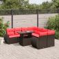 Preview: ARDEBO.de - 9-teiliges Gartensofa-Set mit Kissen, braun, Polyrattan