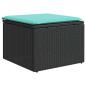 Preview: 6-teiliges Gartensofa-Set mit Kissen, schwarzes Polyrattan