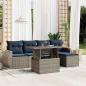 Preview: ARDEBO.de - 6-teiliges Gartensofa-Set mit Kissen, grau, Polyrattan