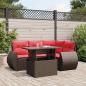 Preview: ARDEBO.de - 5-teiliges Gartensofa-Set mit Kissen, braun, Polyrattan