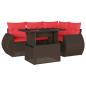 Preview: 5-teiliges Gartensofa-Set mit Kissen, braun, Polyrattan
