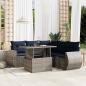Preview: ARDEBO.de - 6-teiliges Gartensofa-Set mit Kissen, grau, Polyrattan