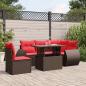 Preview: ARDEBO.de - 6-teiliges Gartensofa-Set mit Kissen, braun, Polyrattan
