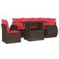 Preview: 6-teiliges Gartensofa-Set mit Kissen, braun, Polyrattan