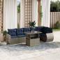 Preview: ARDEBO.de - 7-teiliges Gartensofa-Set mit Kissen, grau, Polyrattan