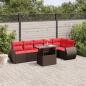Preview: ARDEBO.de - 7-teiliges Gartensofa-Set mit Kissen, braun, Polyrattan