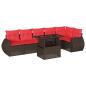 Preview: 7-teiliges Gartensofa-Set mit Kissen, braun, Polyrattan