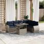 Preview: ARDEBO.de - 7-teiliges Gartensofa-Set mit Kissen, grau, Polyrattan