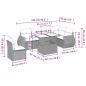 Preview: 7-teiliges Gartensofa-Set mit Kissen, schwarzes Polyrattan