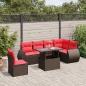 Preview: ARDEBO.de - 7-teiliges Gartensofa-Set mit Kissen, braun, Polyrattan