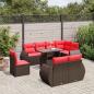Preview: ARDEBO.de - 9-teiliges Gartensofa-Set mit Kissen, braun, Polyrattan